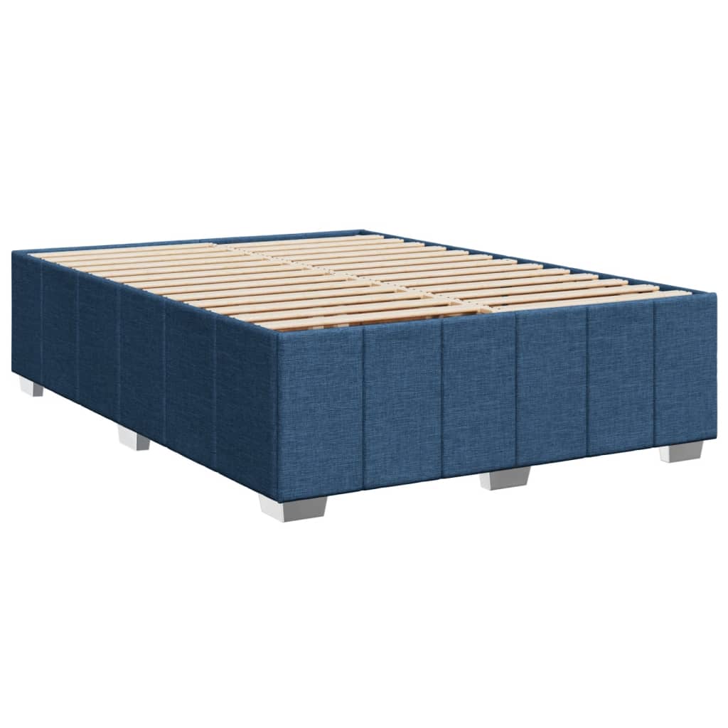 Boxspring met matras stof blauw 140x200 cm