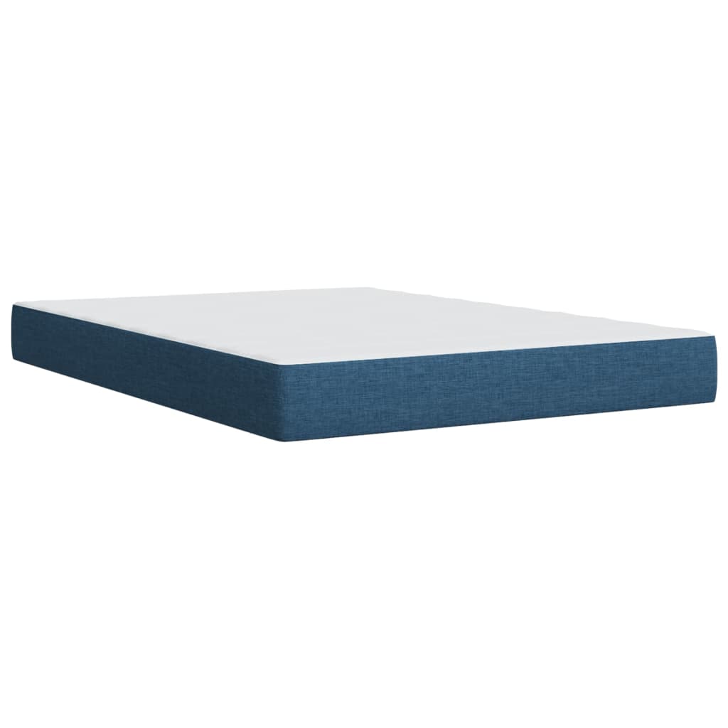 Boxspring met matras stof blauw 140x200 cm