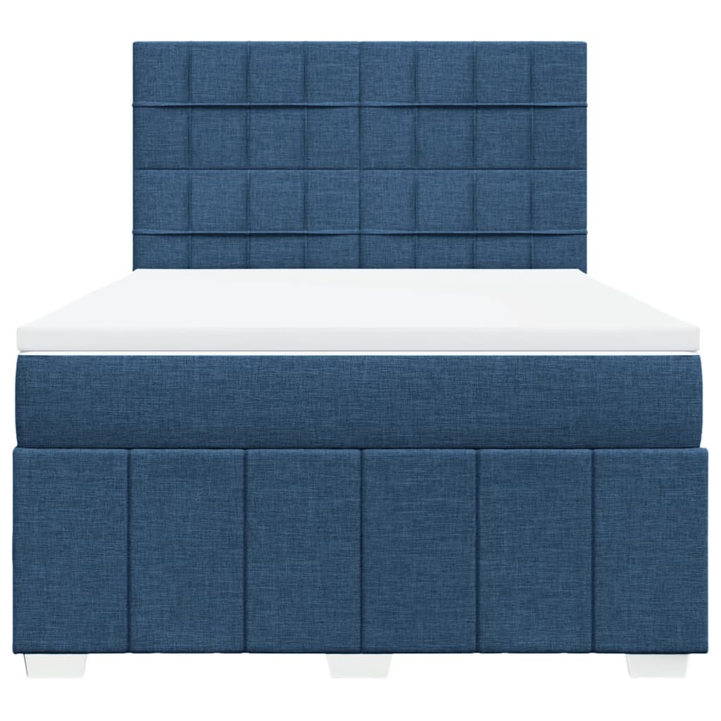 Boxspring met matras stof blauw 160x200 cm