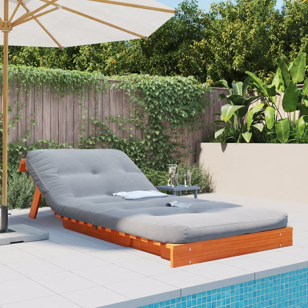 Futon slaapbank met matras 80x206x11 cm grenenhout wasbruin