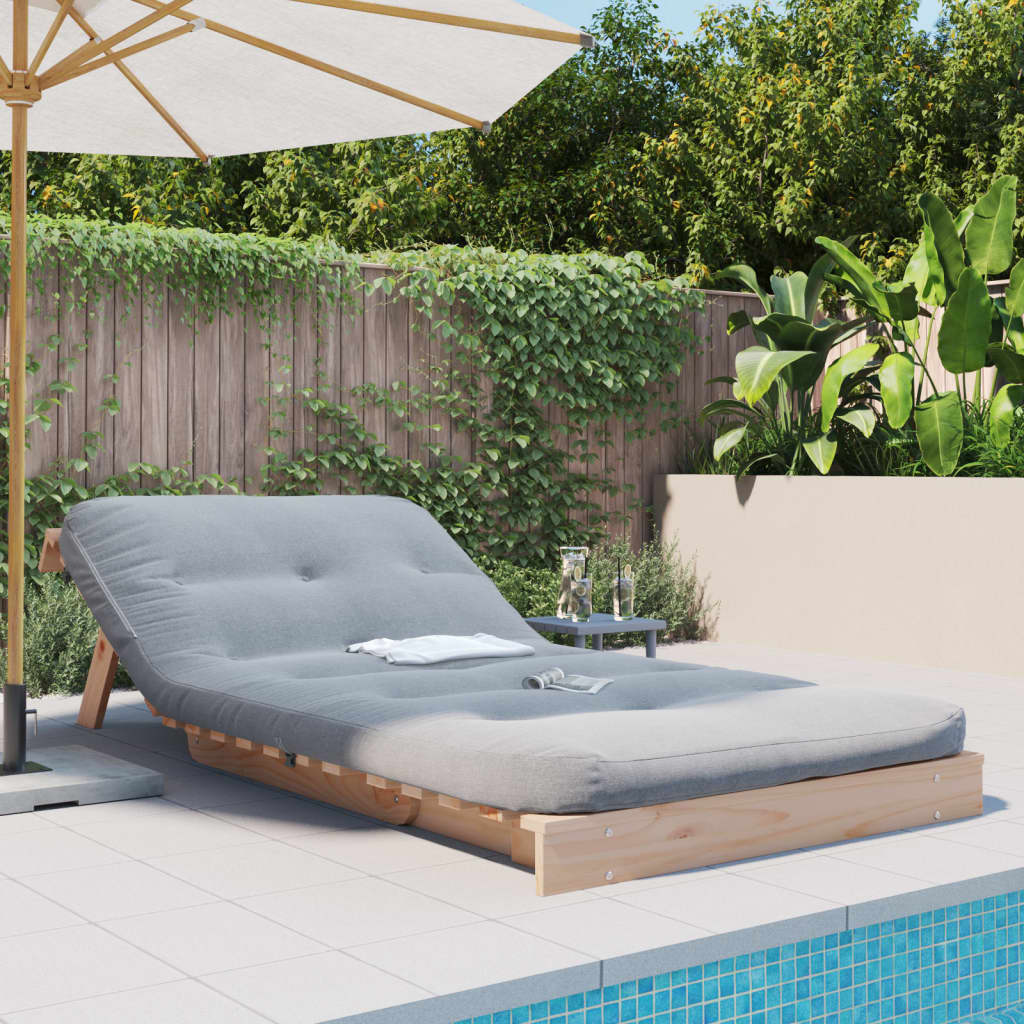 Futon slaapbank met matras 100x206x11 cm massief grenenhout