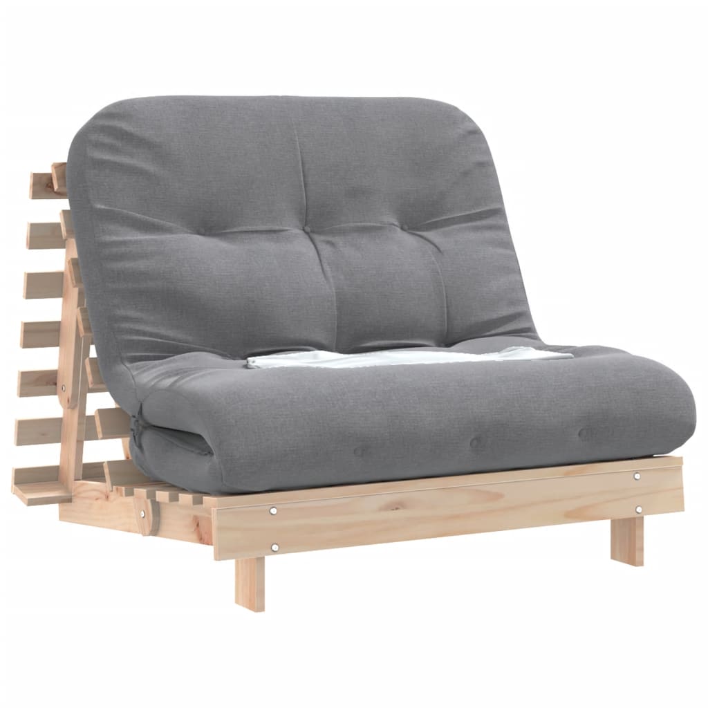 Futon slaapbank met matras 100x206x11 cm massief grenenhout