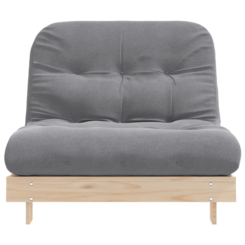 Futon slaapbank met matras 100x206x11 cm massief grenenhout