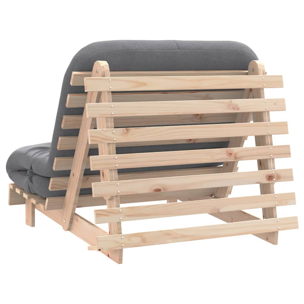 Futon slaapbank met matras 100x206x11 cm massief grenenhout