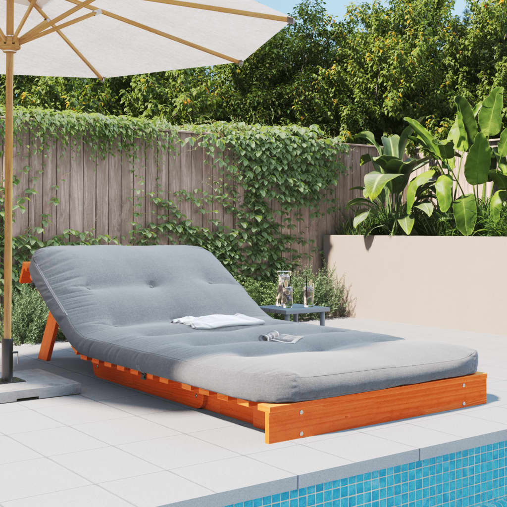 Futon slaapbank met matras 100x206x11 cm grenenhout wasbruin