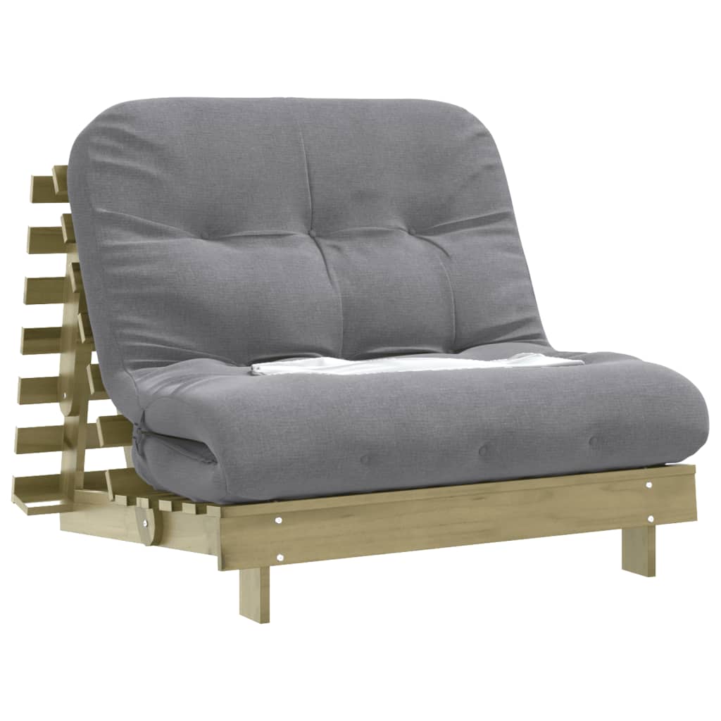 Futon slaapbank met matras 100x206x11 cm geïmpregneerd hout