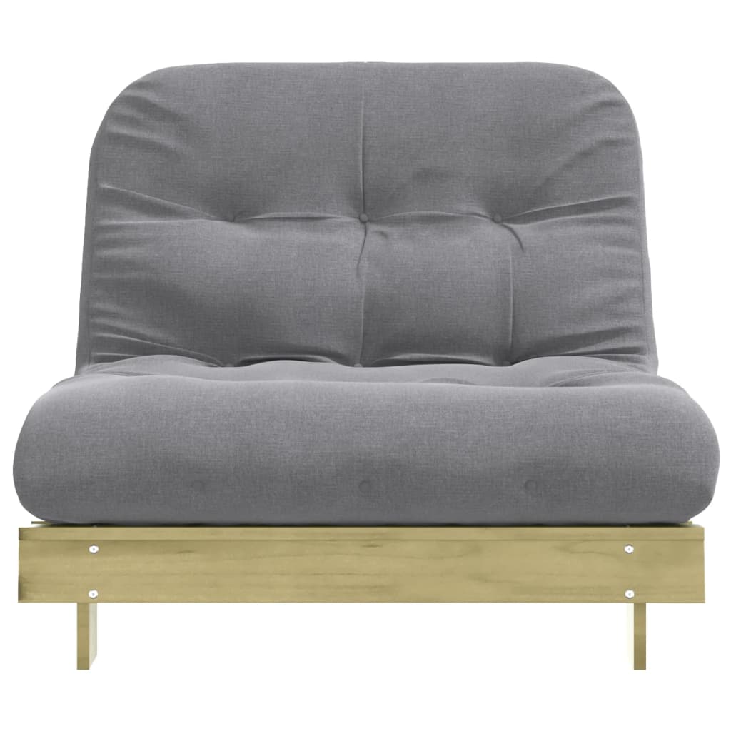 Futon slaapbank met matras 100x206x11 cm geïmpregneerd hout