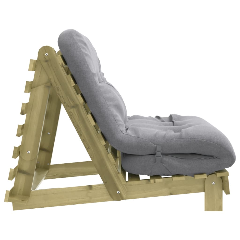Futon slaapbank met matras 100x206x11 cm geïmpregneerd hout