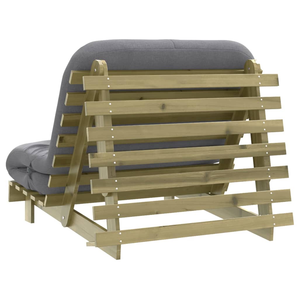 Futon slaapbank met matras 100x206x11 cm geïmpregneerd hout