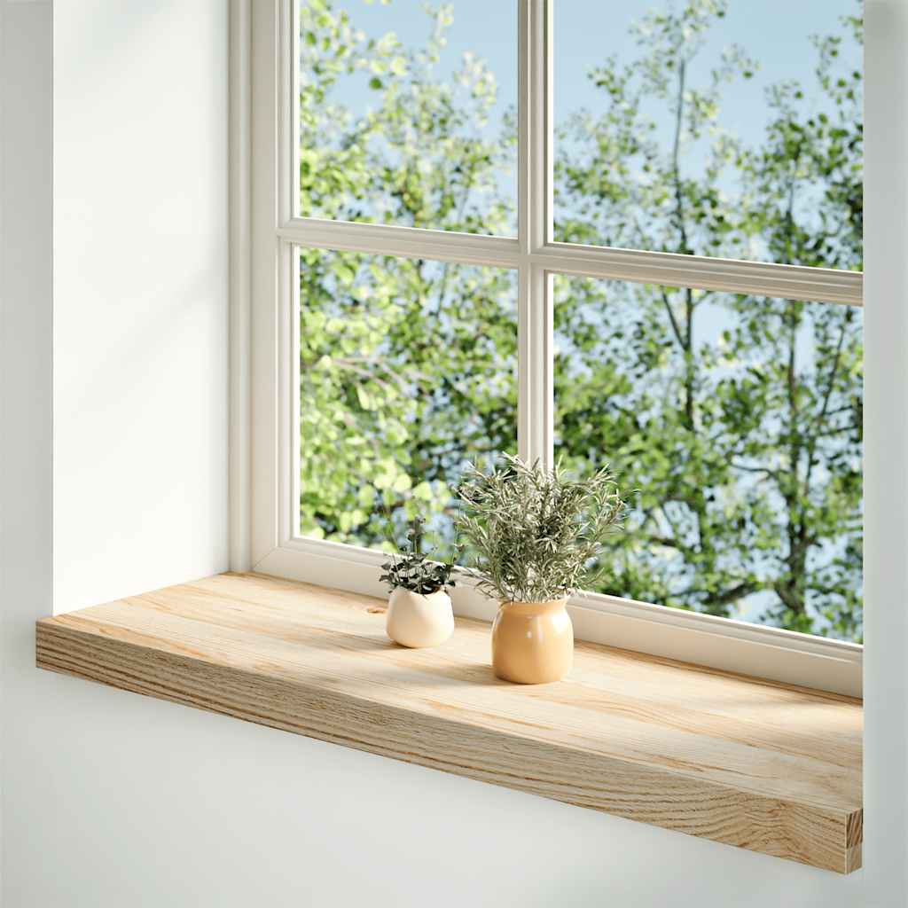 Vensterbanken 2 st onbehandeld 80x30x2 cm massief eikenhout