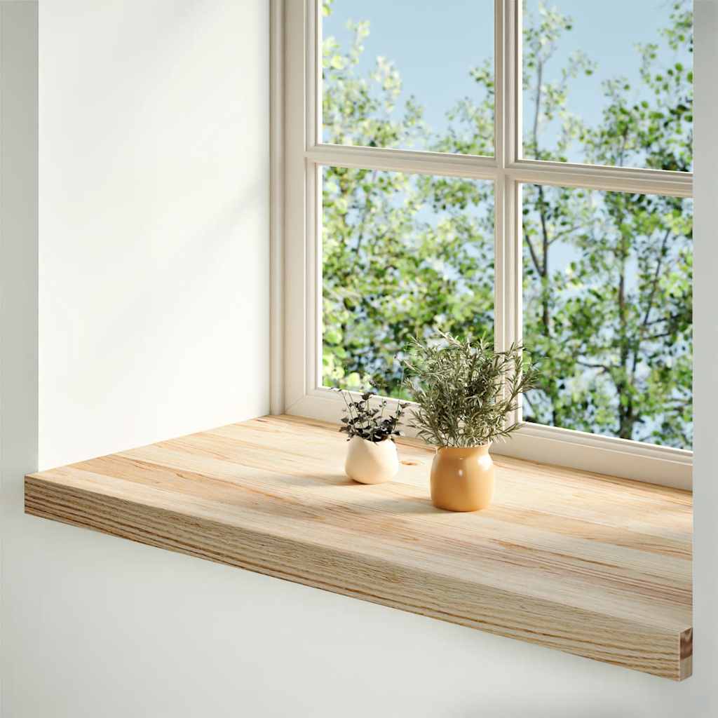 Vensterbanken 2 st onbehandeld 70x40x2 cm massief eikenhout