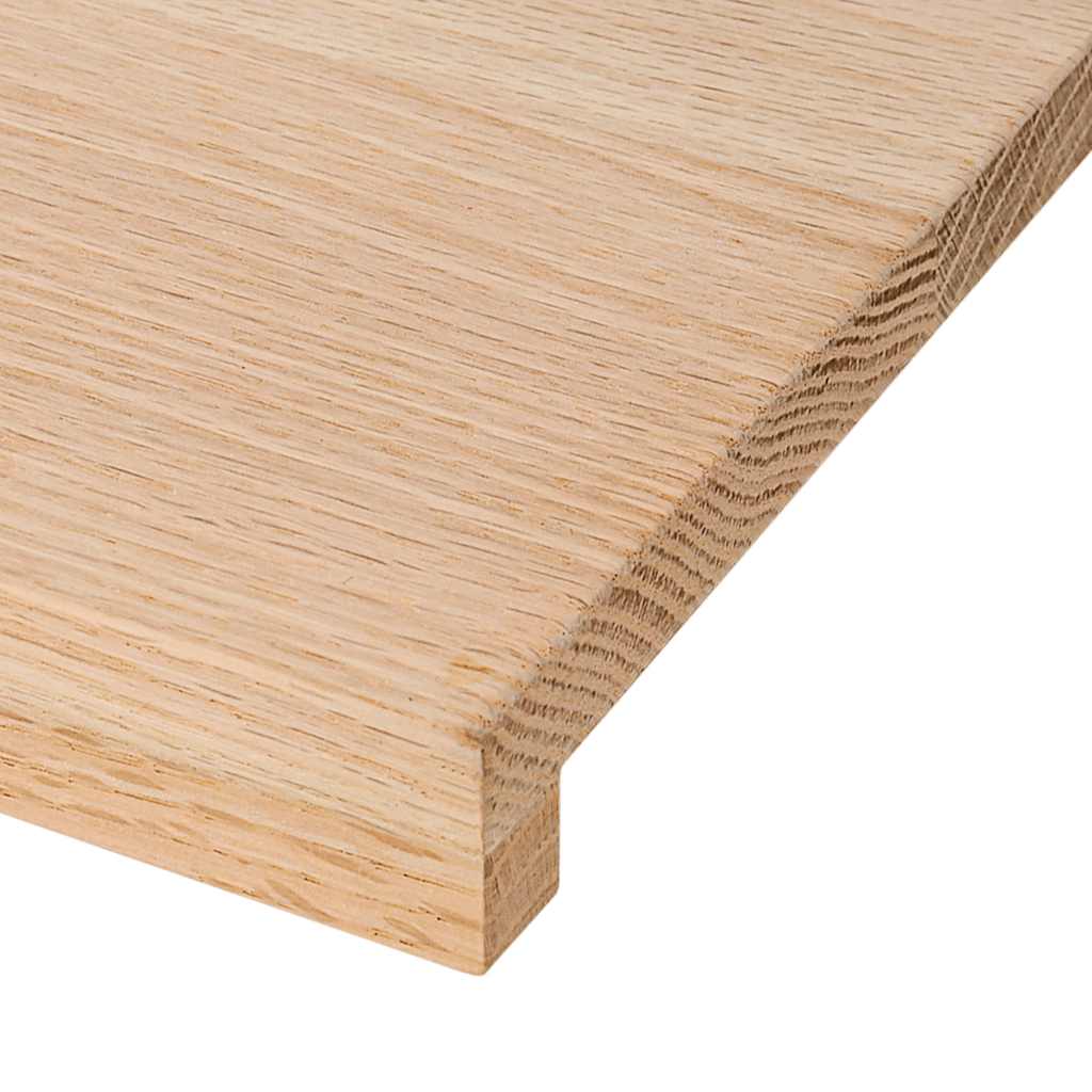 Vensterbanken 2 st onbehandeld 70x40x2 cm massief eikenhout