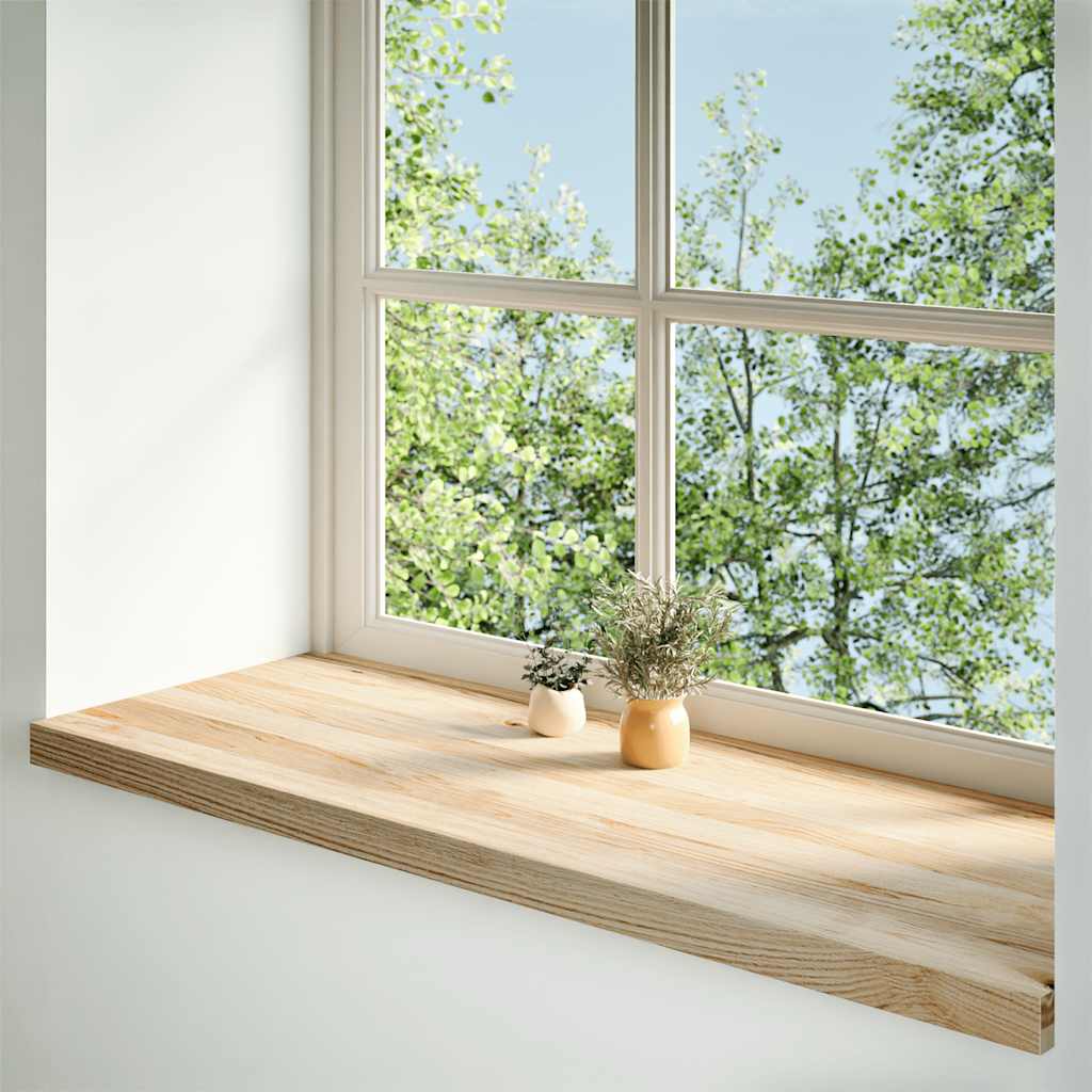 Vensterbanken 2 st onbehandeld 110x40x2 cm massief eikenhout