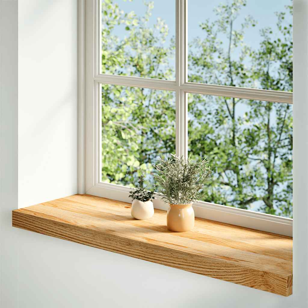 Vensterbanken 2 st 80x30x2 cm massief eikenhout lichtbruin