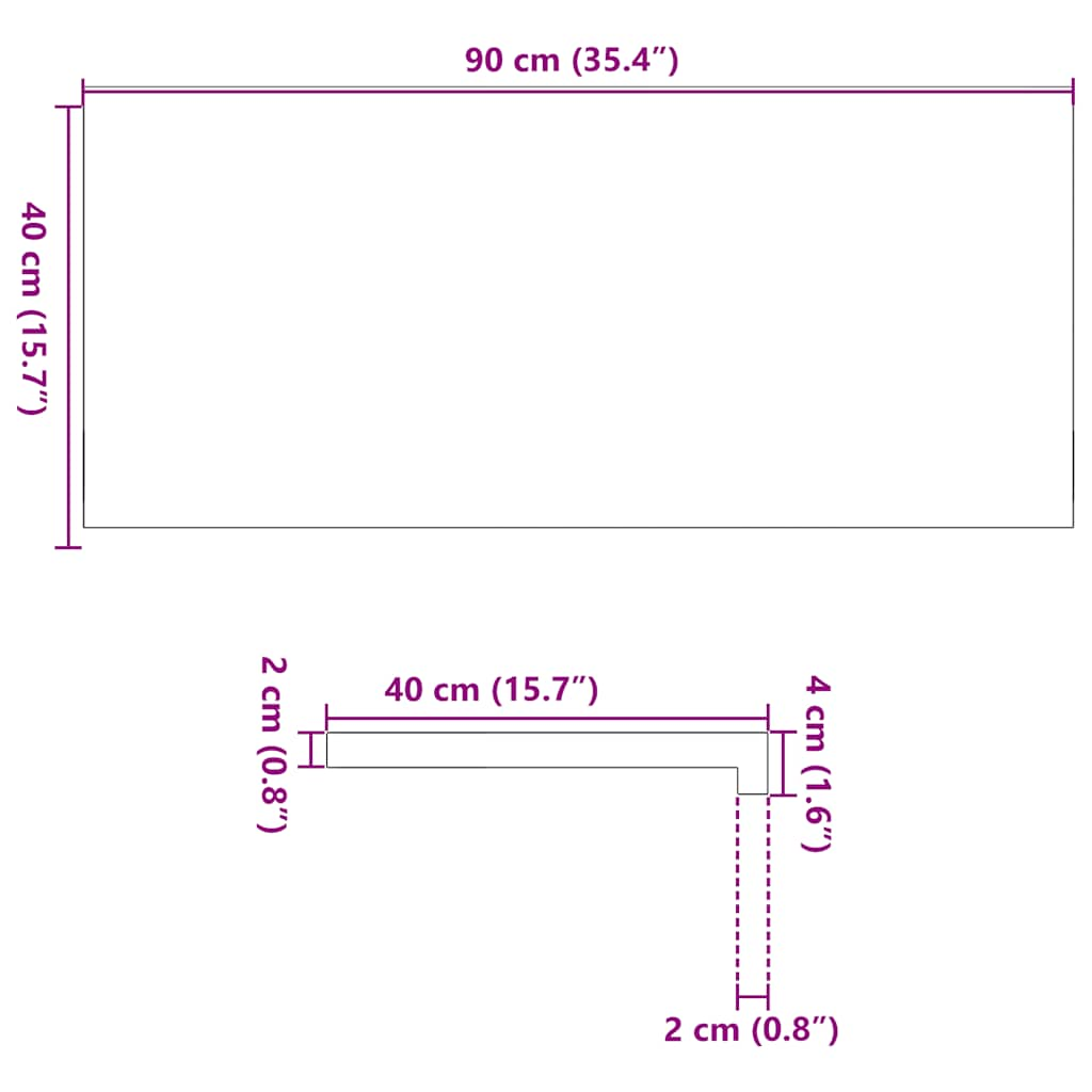 Vensterbanken 2 st 90x40x2 cm massief eikenhout lichtbruin