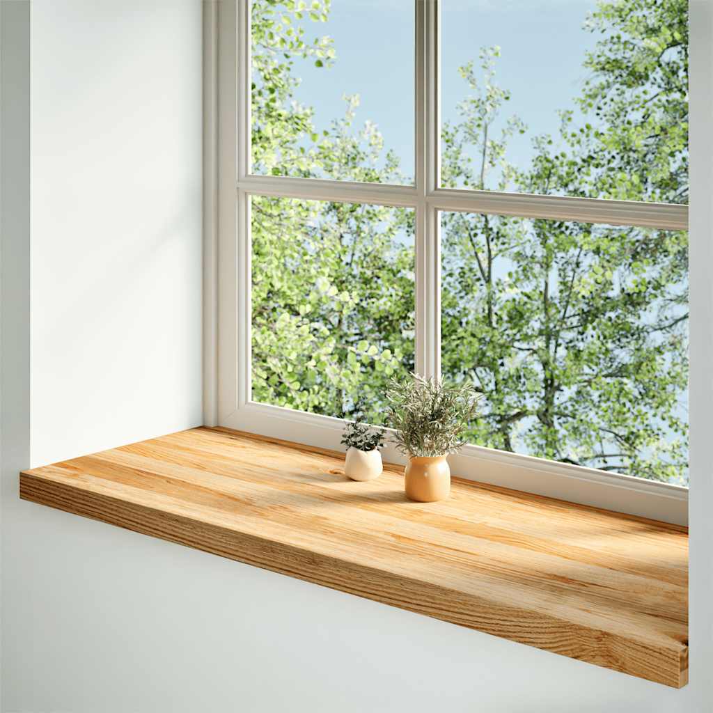 Vensterbanken 2 st 100x40x2 cm massief eikenhout lichtbruin