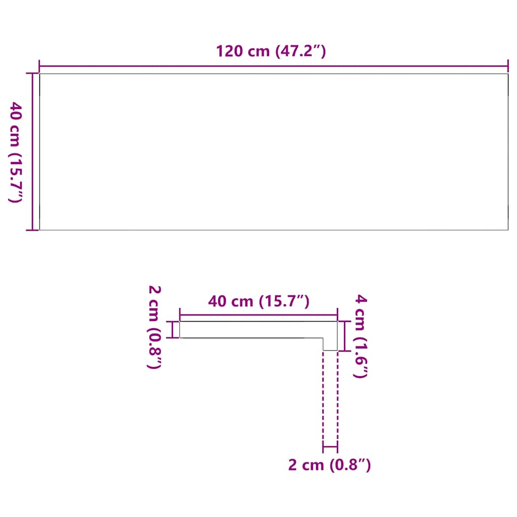 Vensterbanken 2 st 120x40x2 cm massief eikenhout lichtbruin