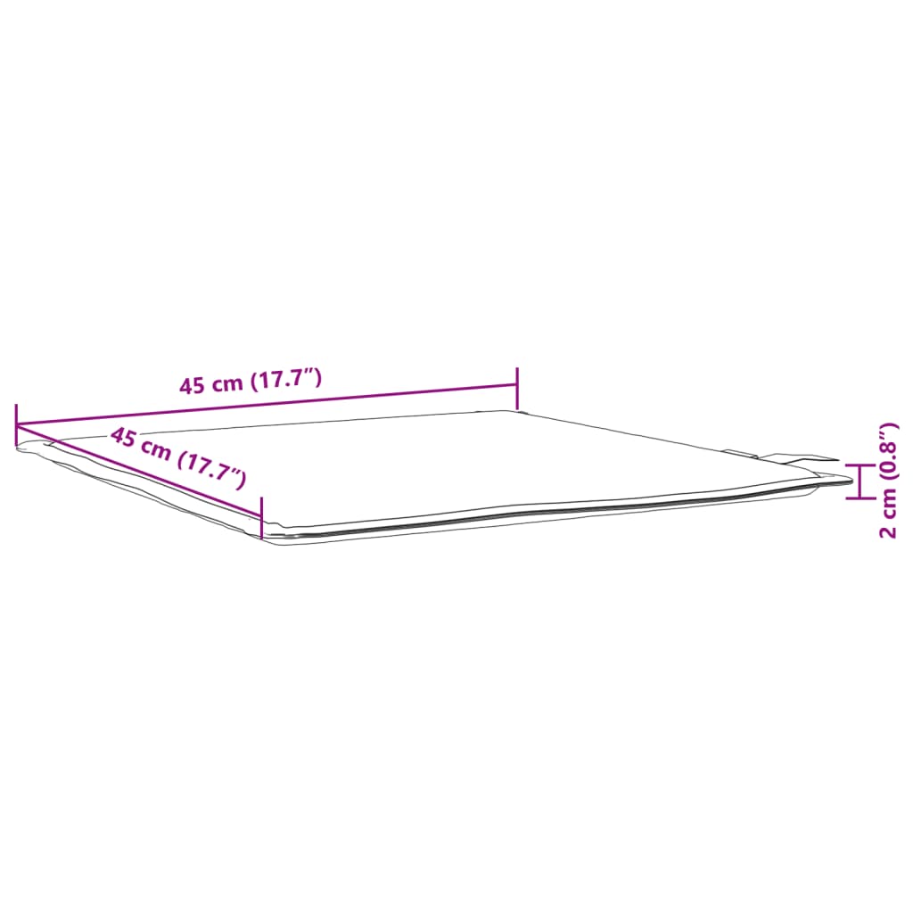 Tuinzitkussens 4 st vierkant 45x45x2 cm antracietkleurig