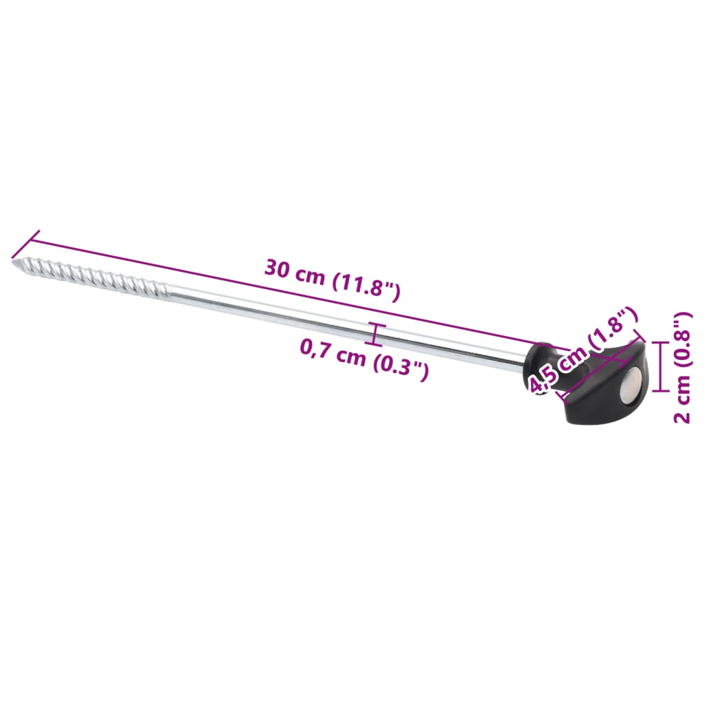 Tentharingen 24 st Ø7 mm 30 cm gegalvaniseerd staal