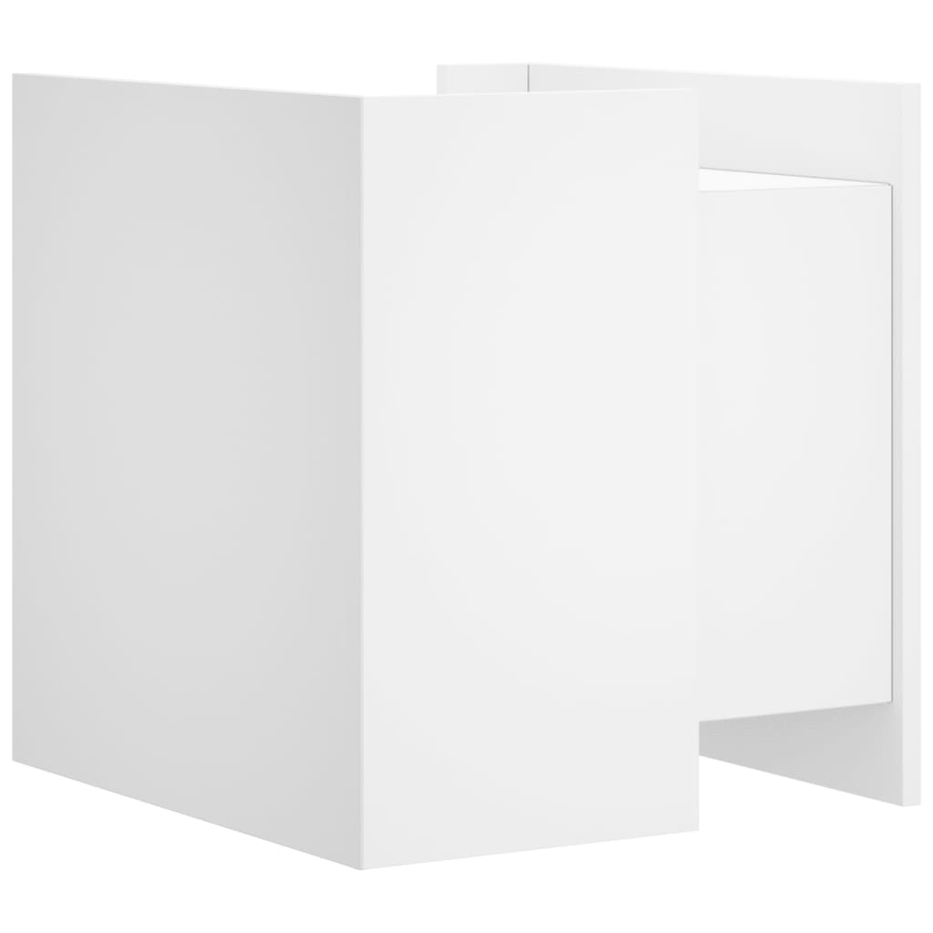 Nachtkastje 45x50x50 cm bewerkt hout wit