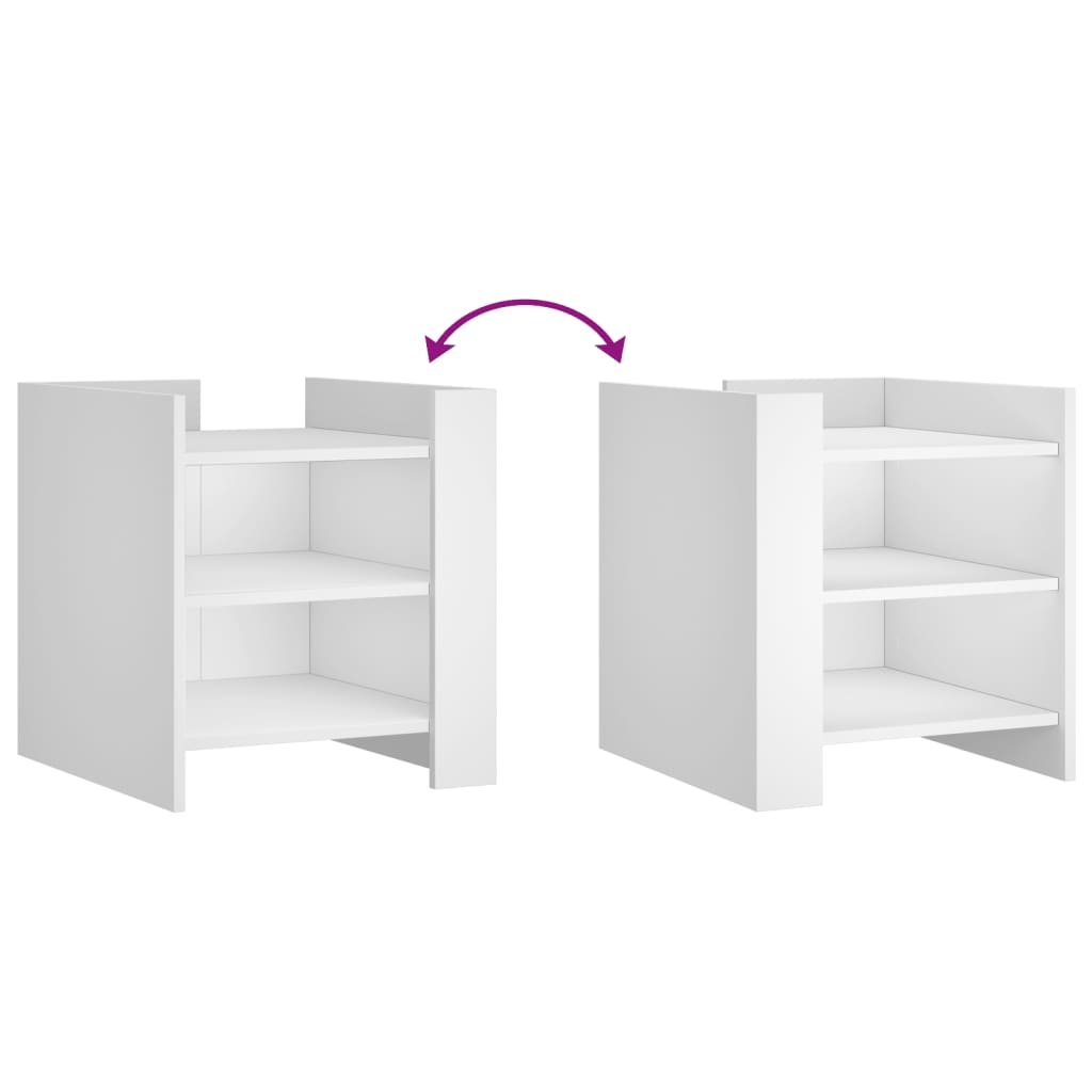 Nachtkastje 45x50x50 cm bewerkt hout wit