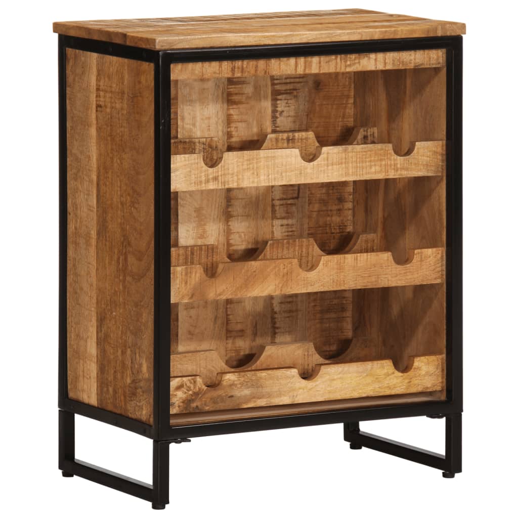 Wijnrek voor 9 flessen 55x33x70 cm massief mangohout