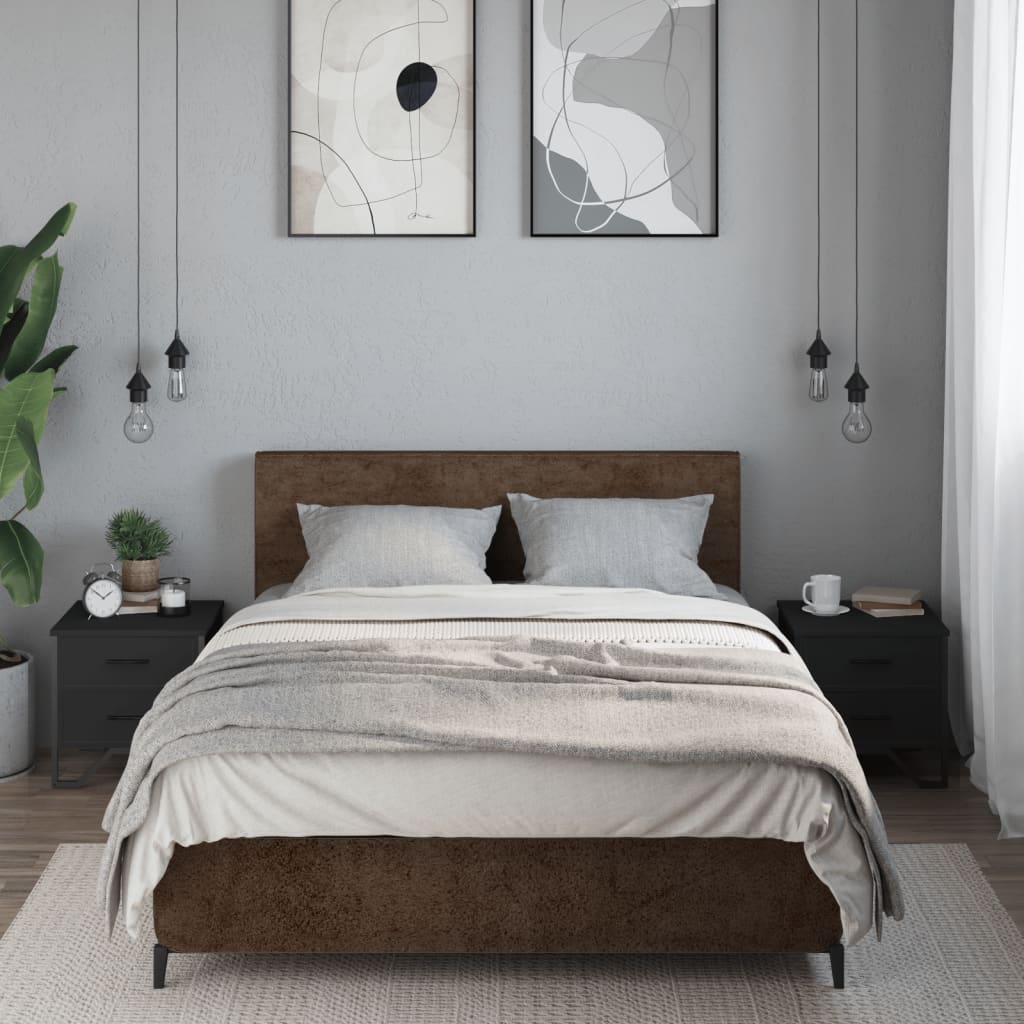 Nachtkastjes 2 st 40x41x40 cm bewerkt hout zwart