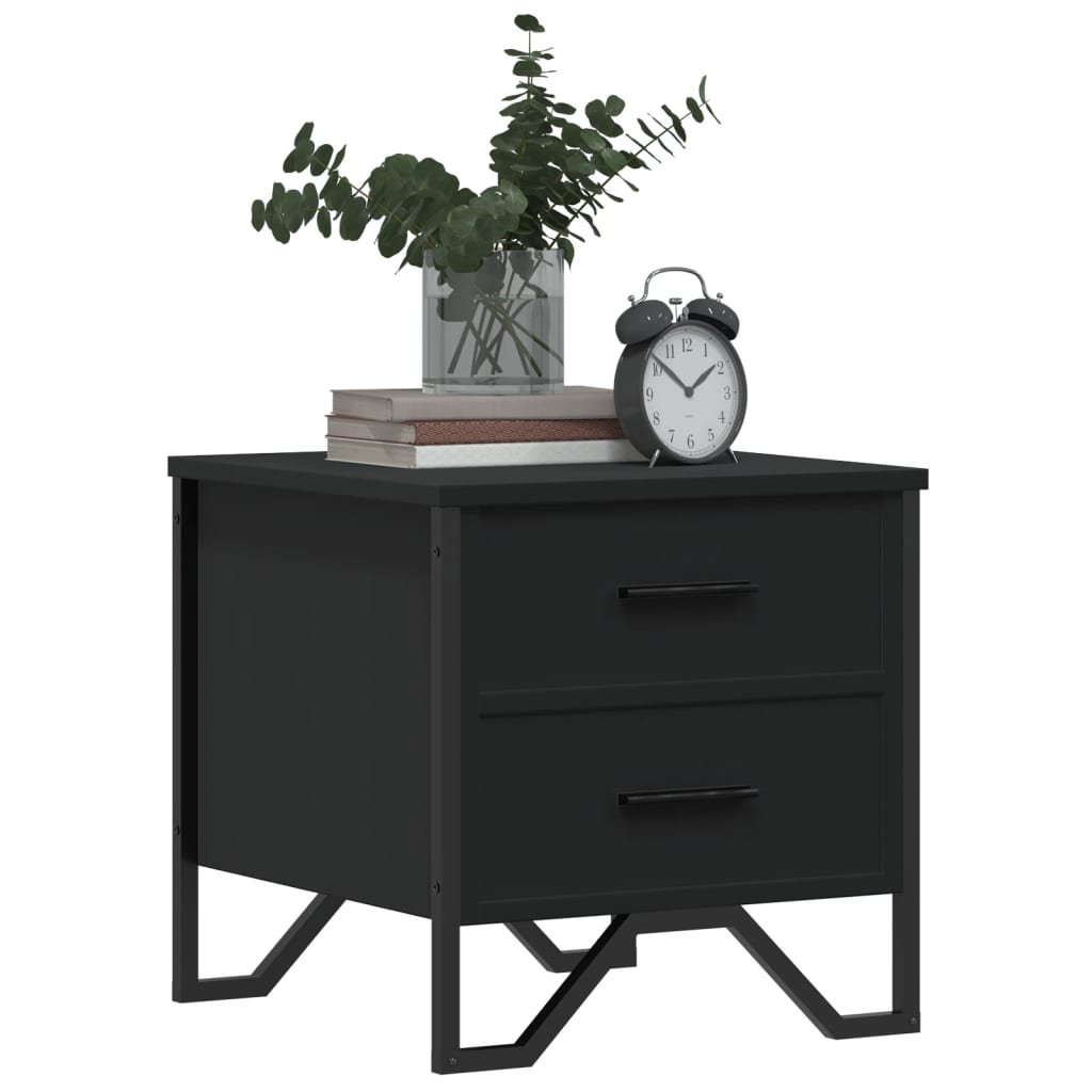 Nachtkastjes 2 st 40x41x40 cm bewerkt hout zwart