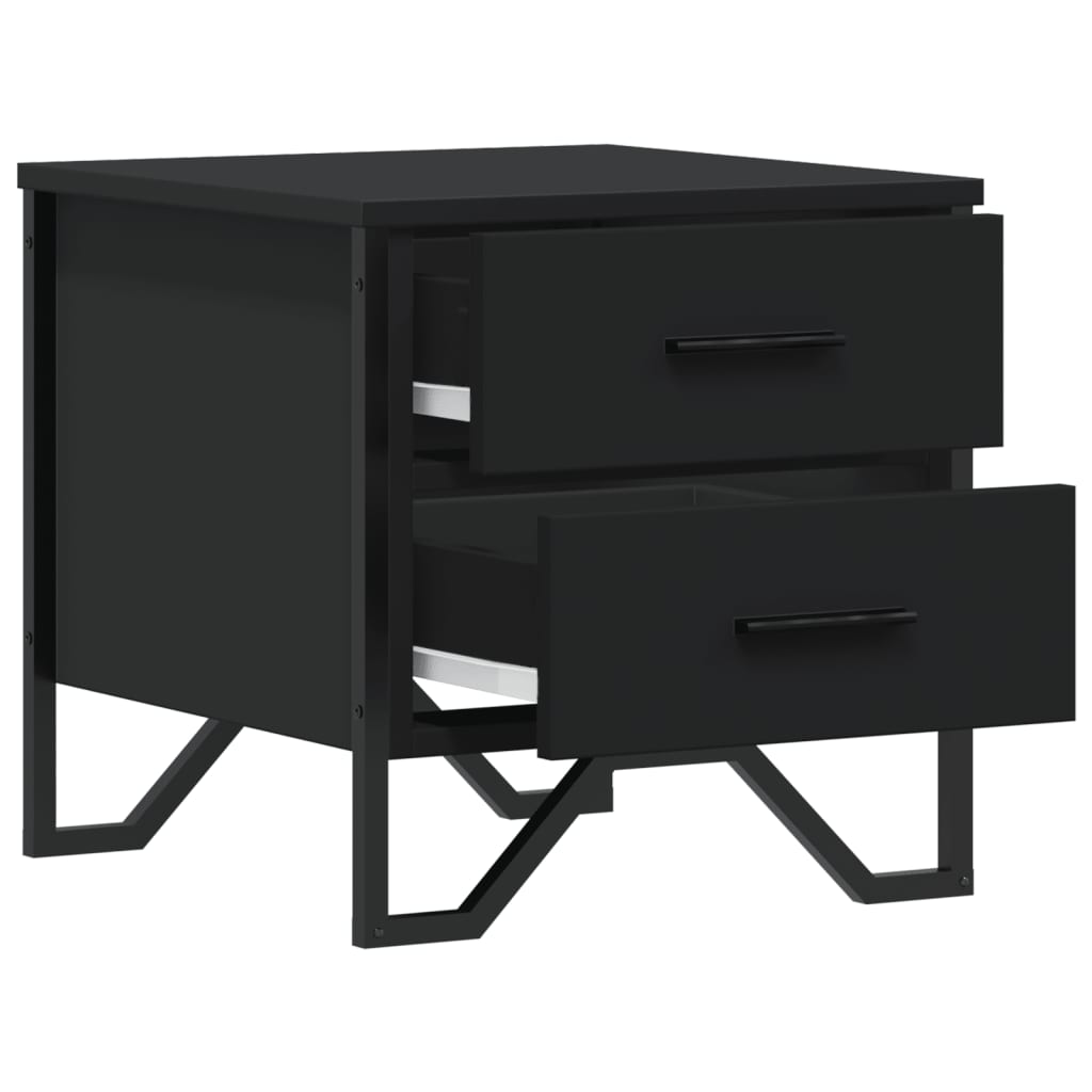 Nachtkastjes 2 st 40x41x40 cm bewerkt hout zwart