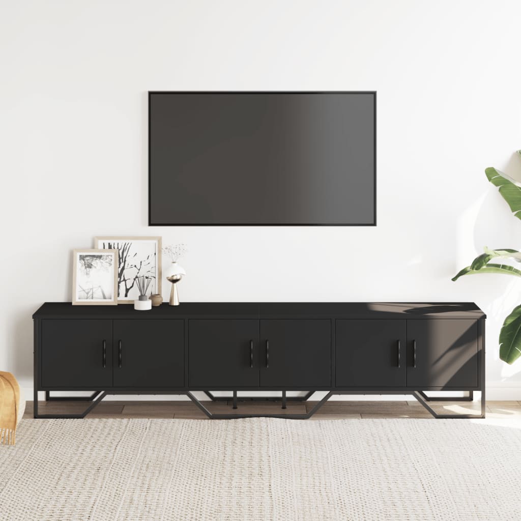 Tv-meubel 180x34x41 cm bewerkt hout zwart