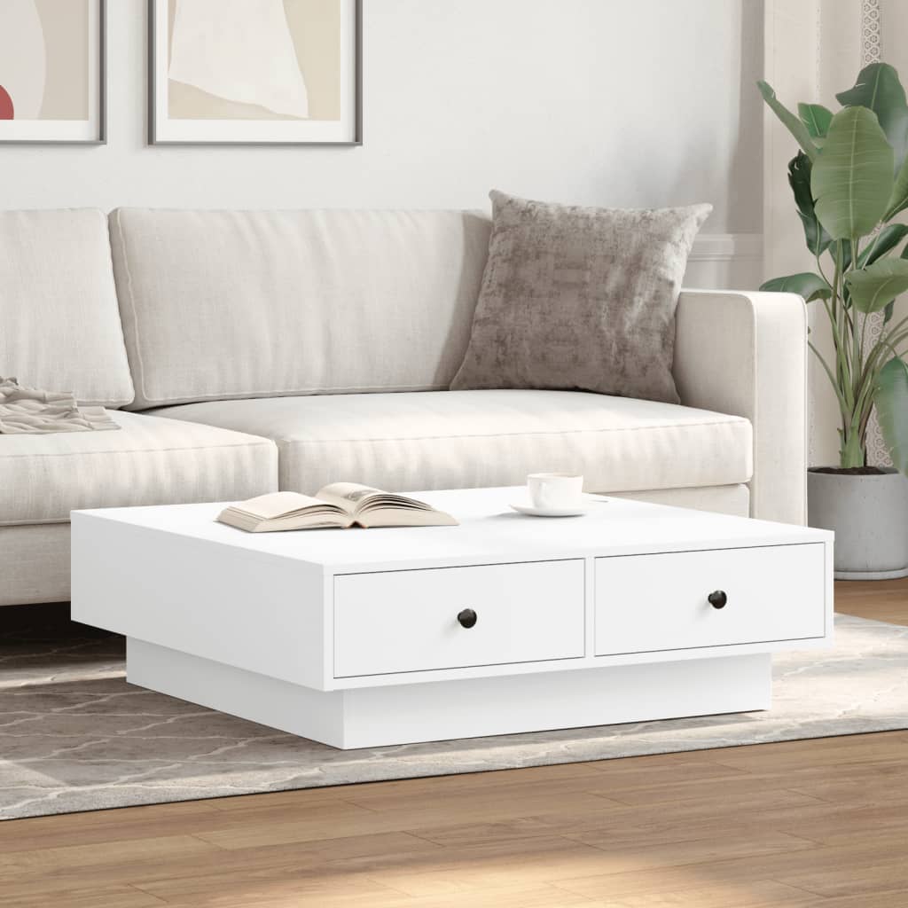 Salontafel 90x90x28 cm spaanplaat wit