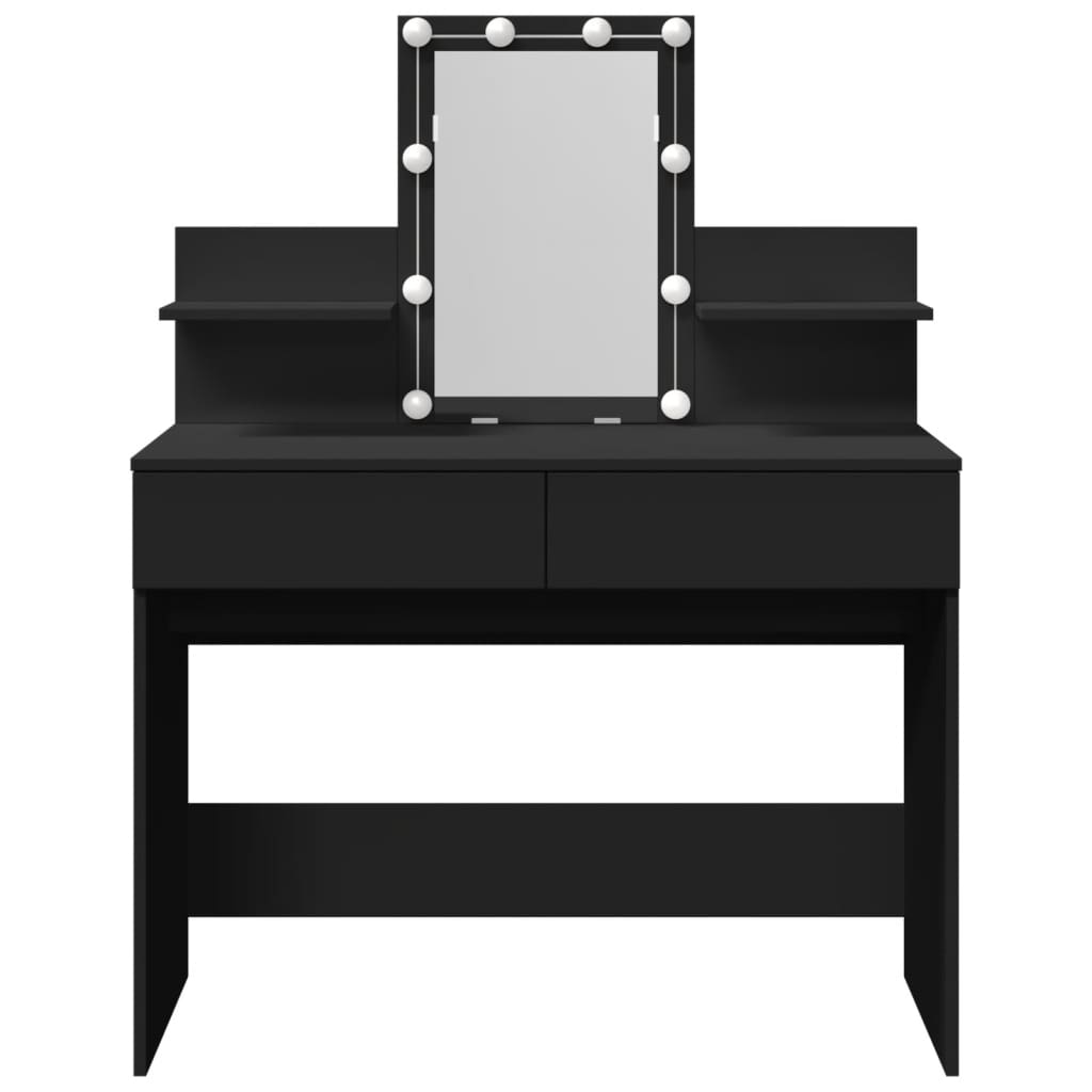 Kaptafel met LED-verlichting 100x40x130 cm zwart