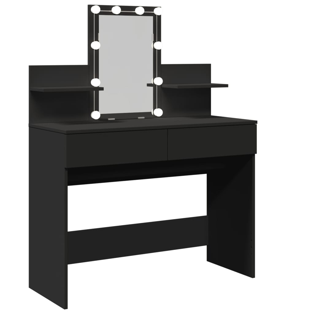 Kaptafel met LED-verlichting 100x40x130 cm zwart