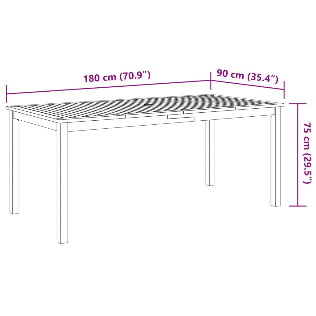 7-delige Tuinset massief acaciahout