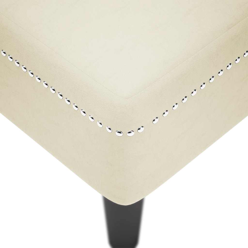 Chaise longue met kussen&rechterarmleuning fluweel crèmekleurig