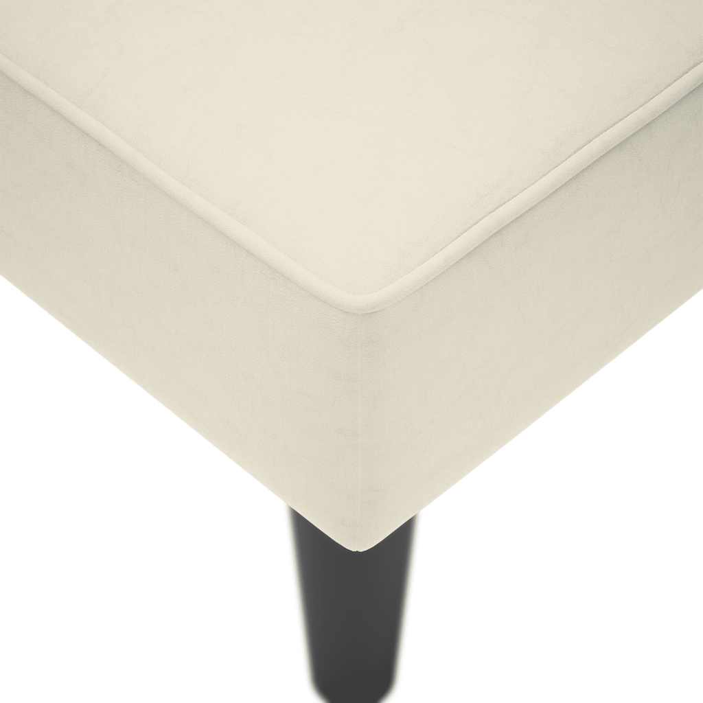 Chaise longue met rechterarmleuning fluweel crèmekleurig