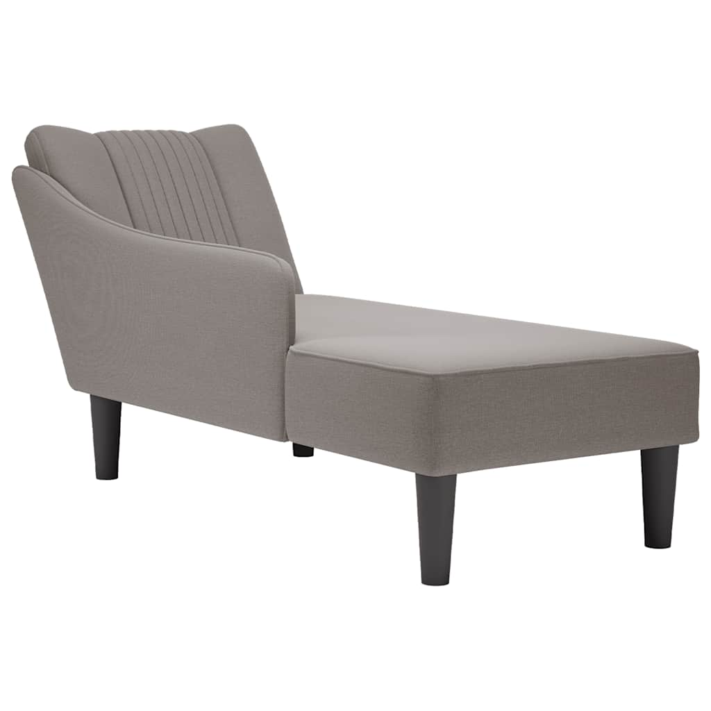 Chaise longue met rechterarmleuning stof taupe