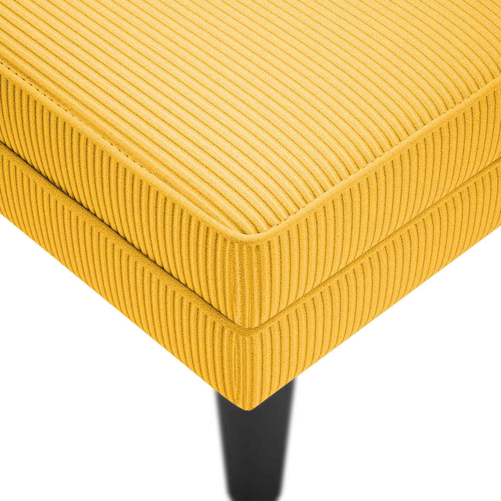 Chaise Longue Met Kussen Corduroy Stof Lichtgeel