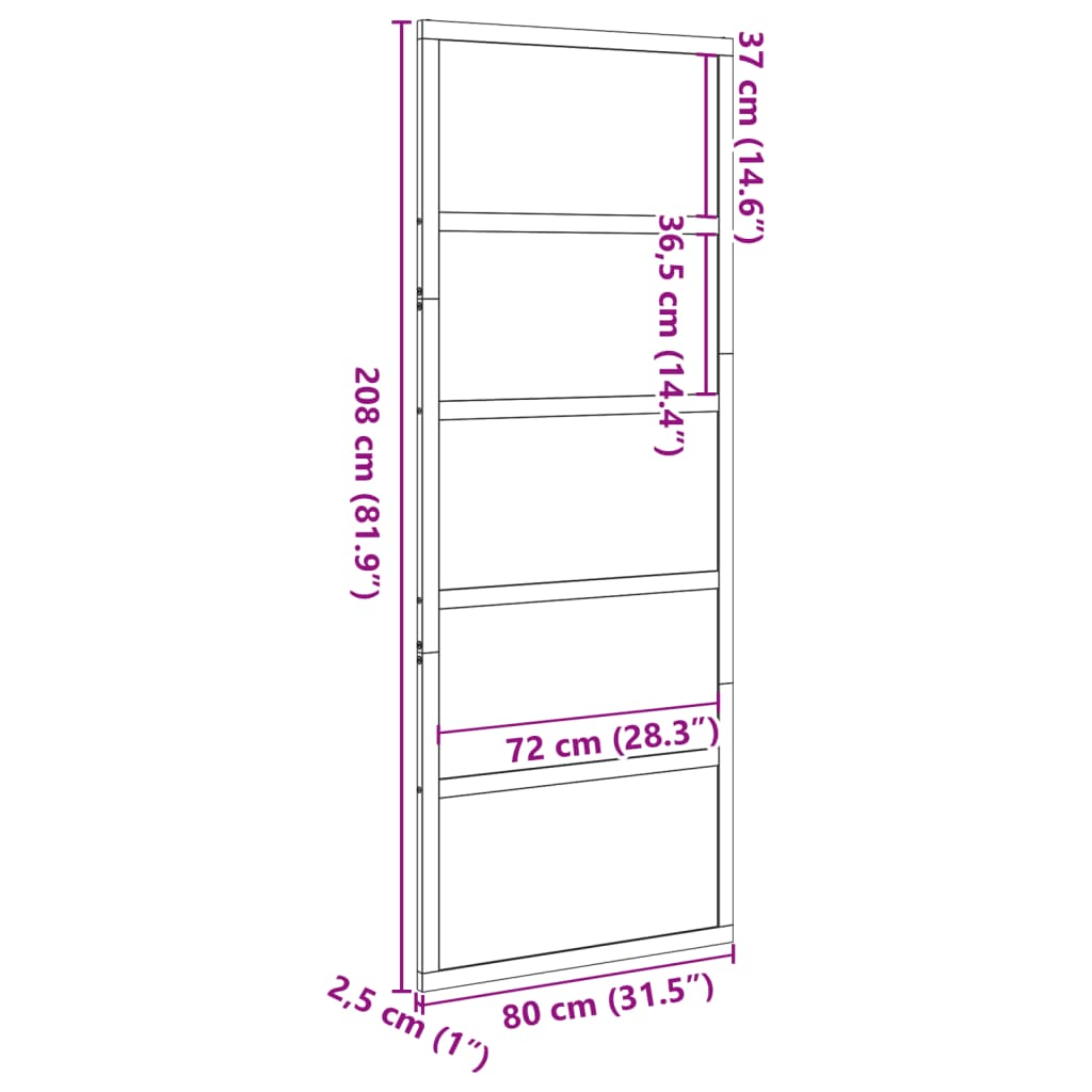 Schuifdeur 80x208 cm massief grenenhout wit