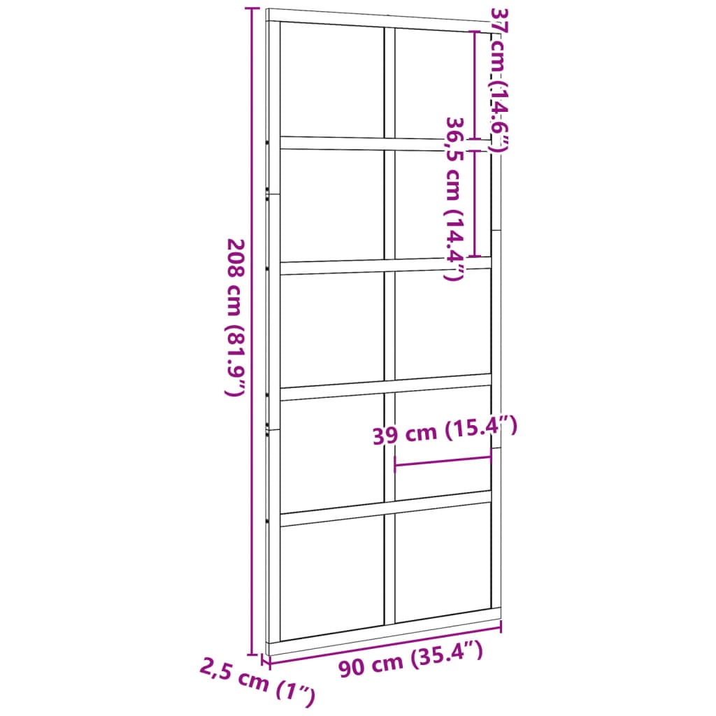 Schuifdeur 90x208 cm massief grenenhout wit