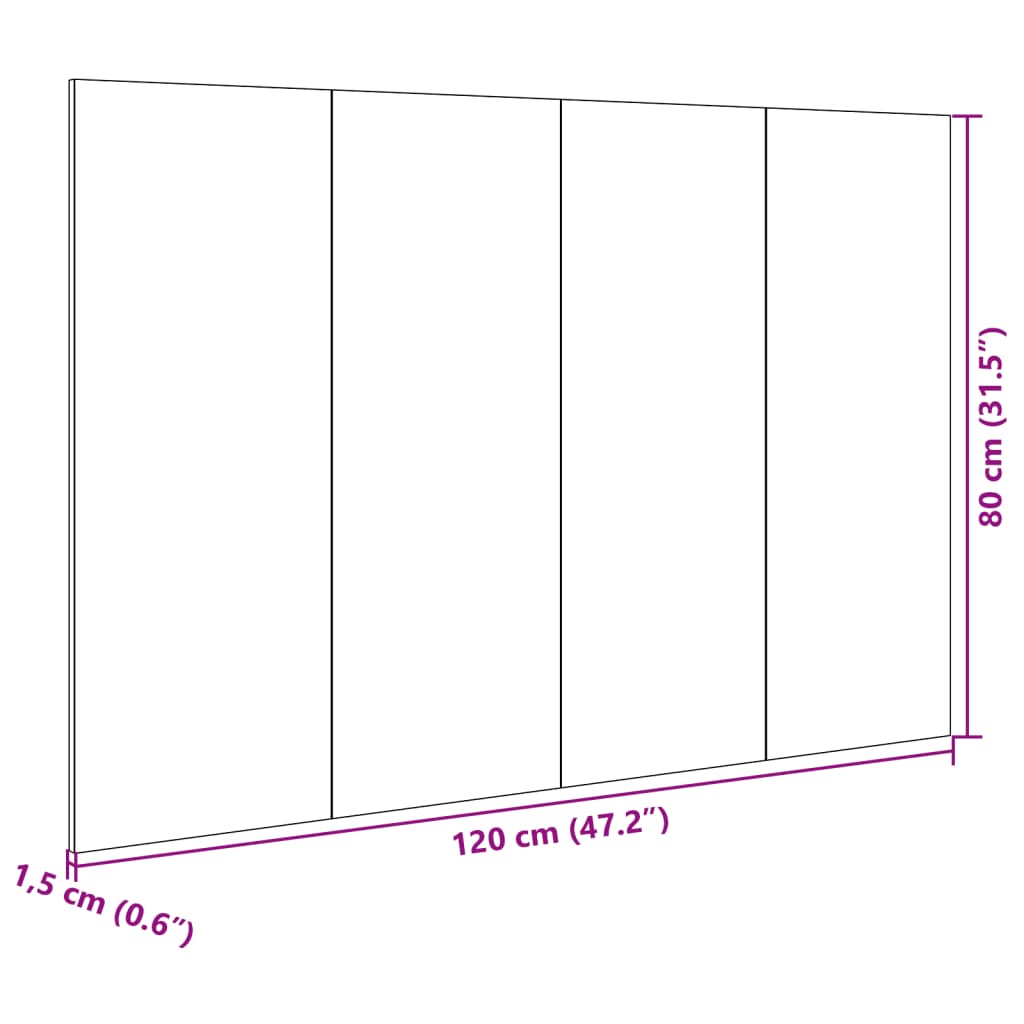 Hoofdbord met kastjes 120 cm bewerkt hout zwart