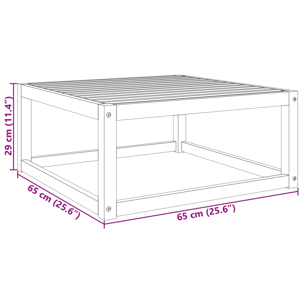 Tuintafel 65x65x29 cm massief acaciahout