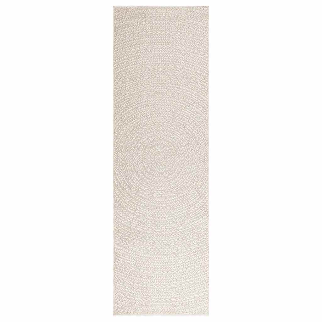 Vloerkleed ZIZUR room binnen en buiten 80x250 cm jute look