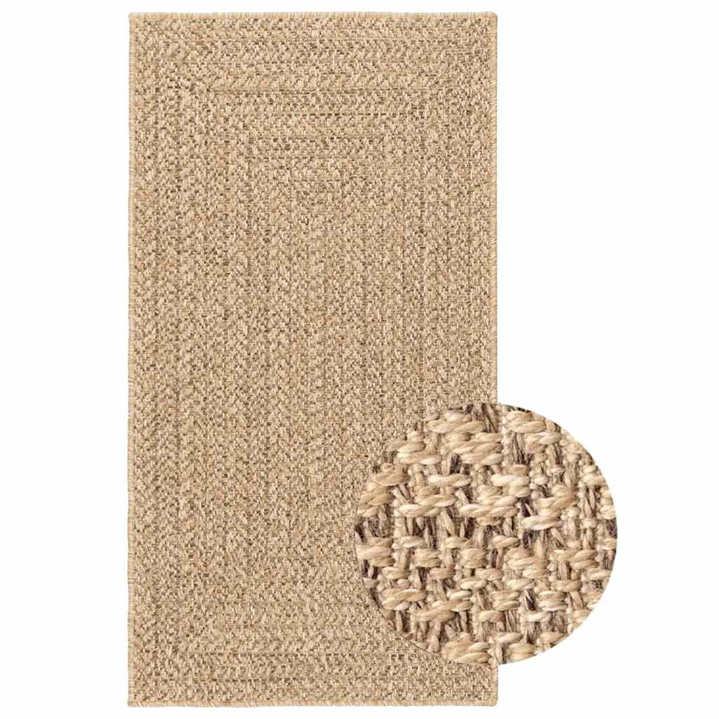 Vloerkleed ZIZUR beige binnen en buiten 80x150 cm jute look