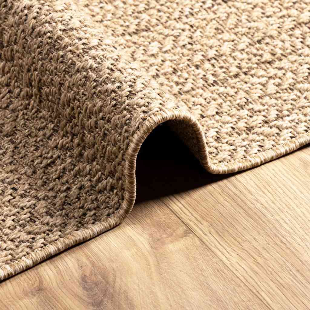 Vloerkleed ZIZUR beige binnen en buiten 80x150 cm jute look