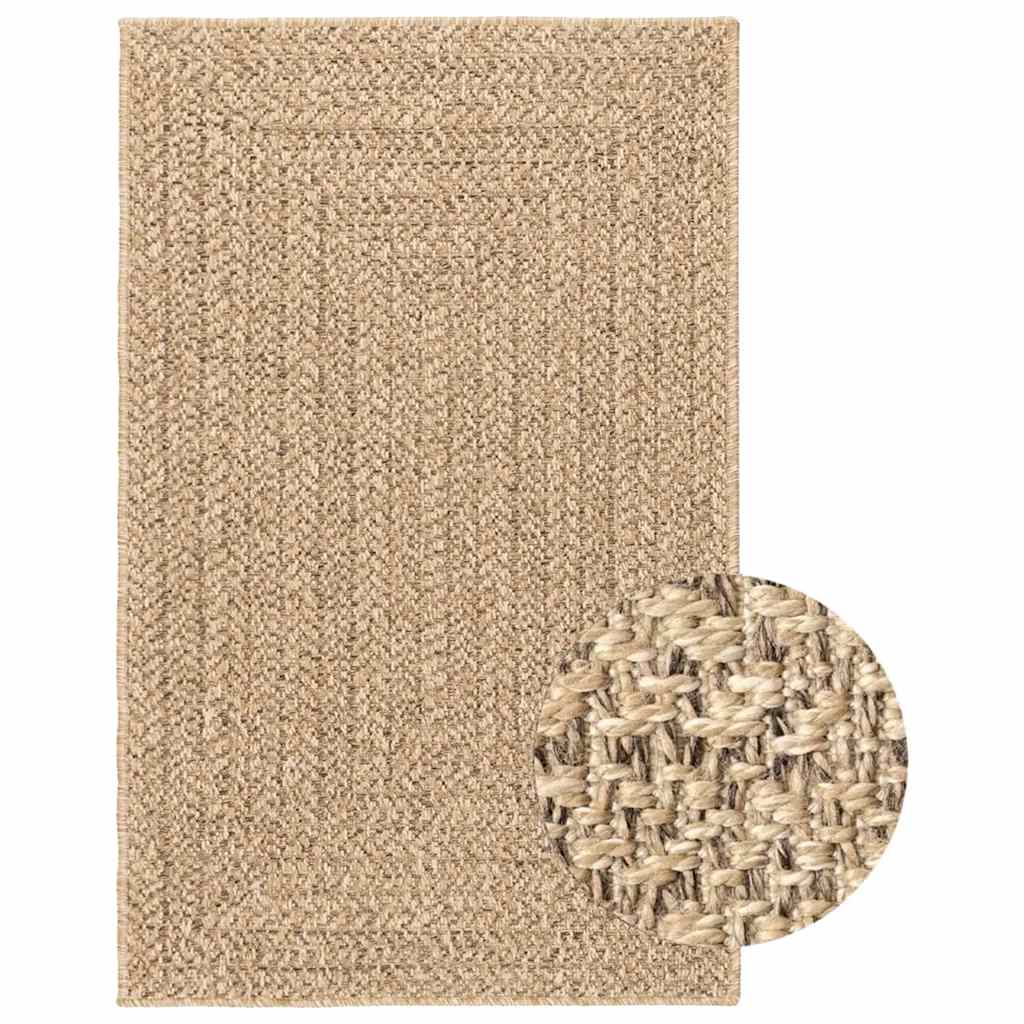 Vloerkleed ZIZUR beige binnen en buiten 160x230 cm jute look