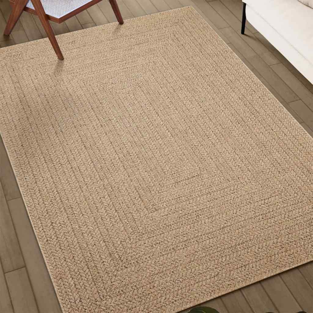 Vloerkleed ZIZUR beige binnen en buiten 200x290 cm jute look
