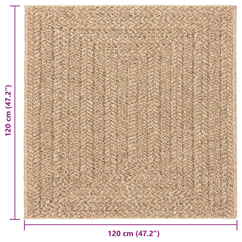 Vloerkleed ZIZUR beige binnen en buiten 200x290 cm jute look