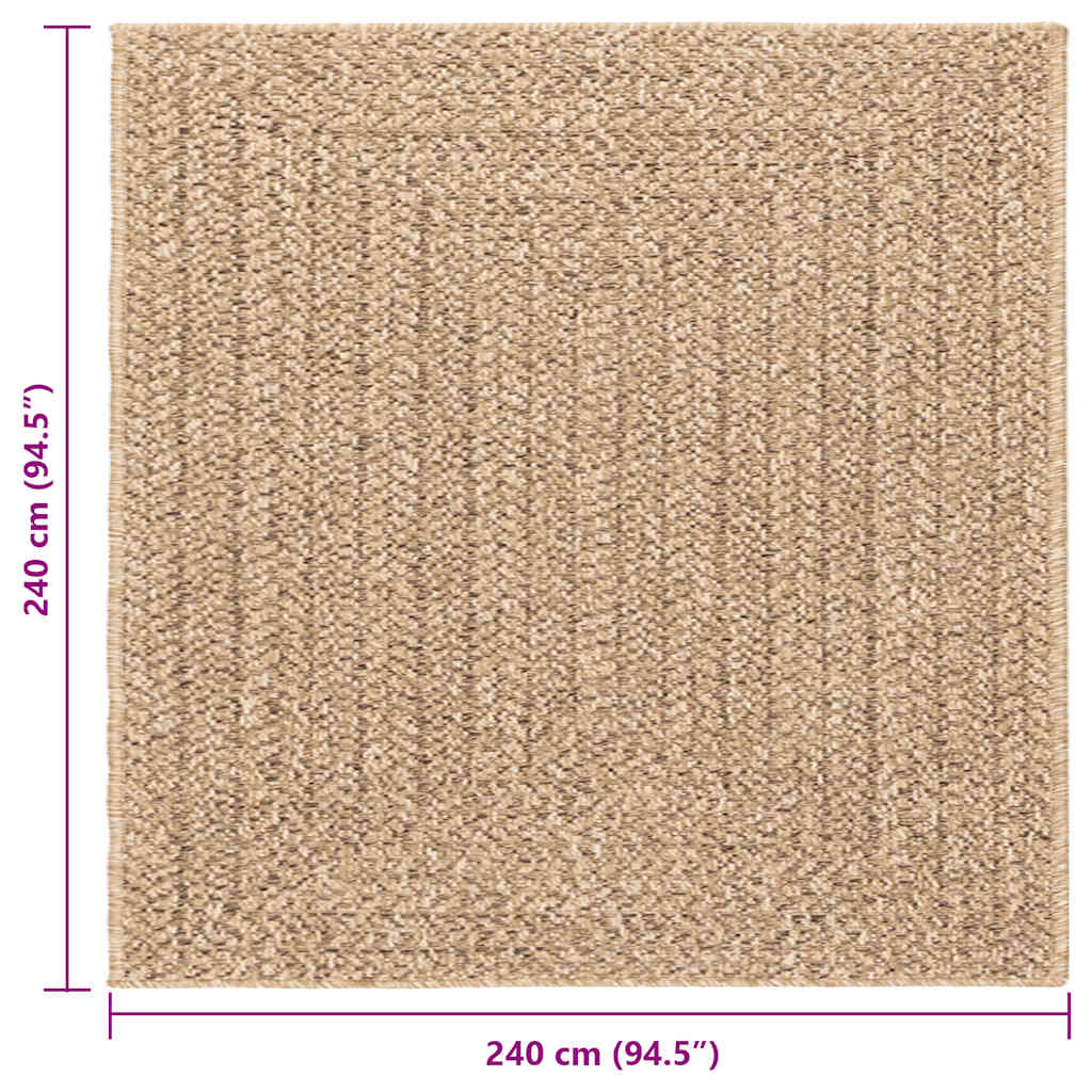 Vloerkleed ZIZUR beige binnen en buiten 240x340 cm jute look