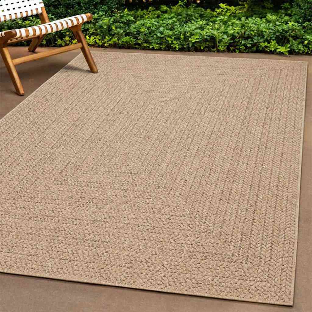Vloerkleed ZIZUR beige binnen en buiten 240x340 cm jute look